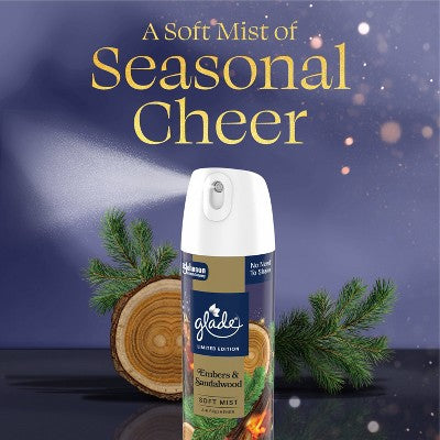 Glade Compressed Gas Air Freshener Aerosol - Embers & Sandalwood - 8oz
