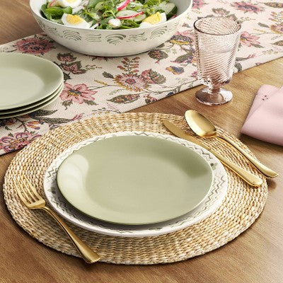8.5" Stoneware Aralia Salad Plate Green - Threshold