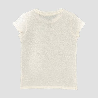 Girls' Princess Bows Short Sleeve Graphic T-Shirt - Ivory L