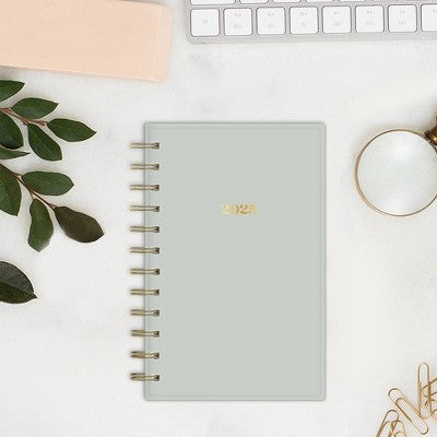 The Everygirl Planner 2025 Weekly/Monthly Planner 6.3"x4.33" Wirebound Solid Soft Sage: Adult Stationery, Calendar, Tabs