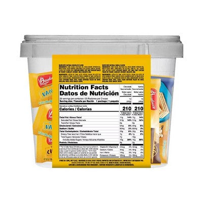 Bauducco Chocolate & Vanilla Wafers To-Go Tub - 28.2oz