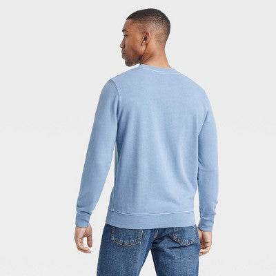 French Terry Crewneck Pullover Sweatshirt-Goodfellow & Co Blue S
