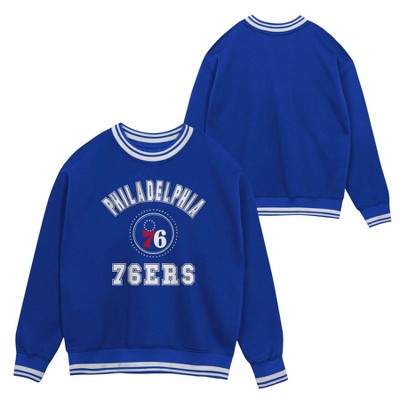 NBA Philadelphia 76ers Unisex Youth Girls' Bi-Blend Crew Sweatshirt - XS