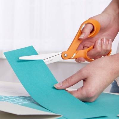 Fiskars 8" Premier Bent Sewing Scissors - Orange
