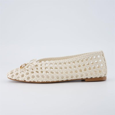 Womens CUSHIONAIRE Witty Hand Woven Ballet Flats  IVORY 9.5