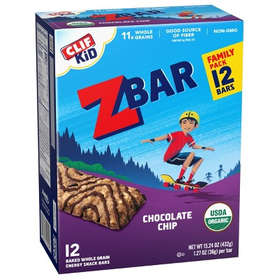 CLIF Kid ZBAR Organic Chocolate Chip Energy Bars- 12ct