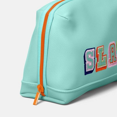 Tech Pouch - heyday Spring Teal Word Embroidery: Electronics Accessory Case