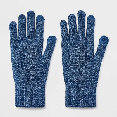 Men's Knit Touch Gloves - Goodfellow & Co Blue Marled One Size
