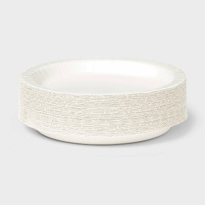 White Disposable Paper Plates 8.5" - 50ct - Dealworthy