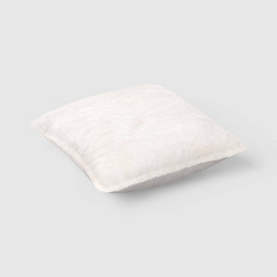 Oversized Square Soft Density Faux Shearling Throw Pillow Ivory - Threshold (LOCAL PICKUP ONLY)