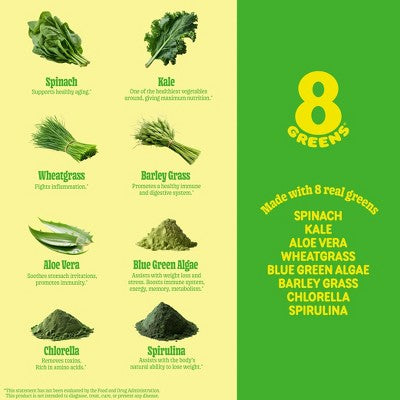 8Greens Effervescent Tablets Dietary Supplement - Lemon Lime - 10ct