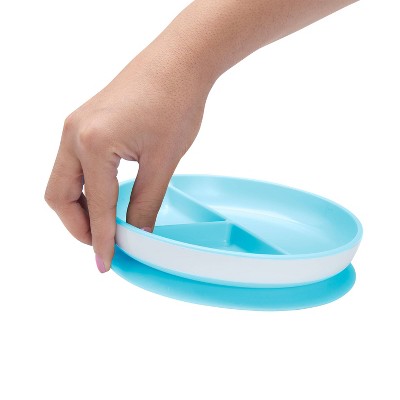 Munchkin Stay Put Divided Suction Toddler Plate - Blue