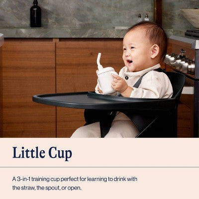Lalo 4 fl oz 3-in-1 Silicone Training Cup with Straw - Oatmeal