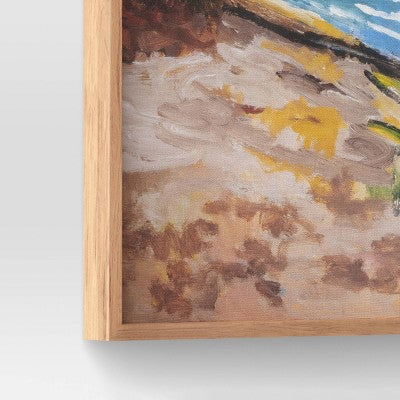 30" x 24" Village Waterfront by Boscoe Holder Framed Canvas board - Threshold: Modern Style, Pine Frame, Nature Scene (LOCAL PICKUP ONLY)