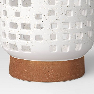 7.17"x6.26" Pillar Ceramic Lantern Candle Holder White - Threshold