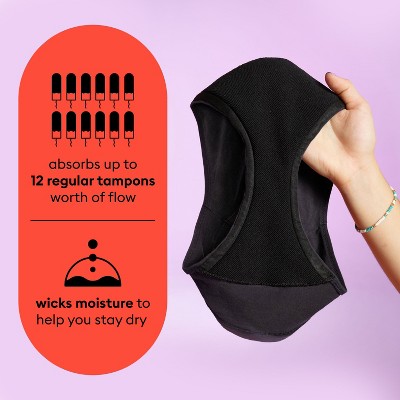 Thinx Teens Bikini Leakproof Women's Period Underwear - Black - X-Large