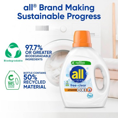 All Unscented Free Clear with Oxi Liquid Laundry Detergents 49 Loads - 73oz