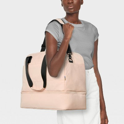 Weekender Bag with Drop-Bottom Pink - Open Story?: Travel Luggage