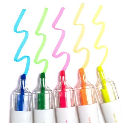 Yoobi Evolve 5pk Highlighters See-Through Barrel 5.0mm color Ink