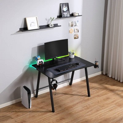 Gaming Desk with LED Lights and Headphone Holder Black - Room Essentials (LOCAL PICKUP ONLY)