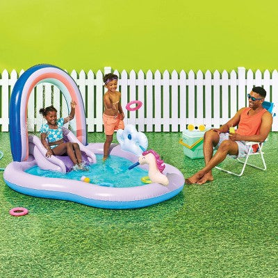 70'' x 92'' x 50'' Play Center Update 34 gal Novelty Kiddie Pool Rainbow - Sun Squad