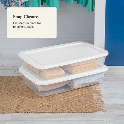 41qt Clear Under Bed Storage Box White - Brightroom (LOCAL PICKUP ONLY)