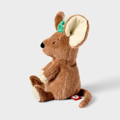 7" Brown Mouse with Green Hat Stuffed Animal - Gigglescape