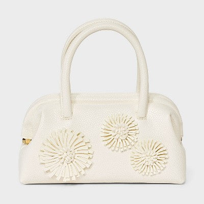 Flower Frame Satchel Handbag - A New Day White