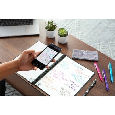 Core Smart Spiral Reusable Notebook Dot-Grid 32 Pages 8.5"x11" Letter Size Red - Rocketbook: Dotted Journal, Bleed-Resistant