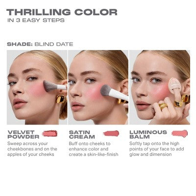 Morphe Cheek Thrills Multi-Finish Face Trio - Beach Bonfire - 10.8g: No Fragrance, Talcum-Free, Buildable Coverage