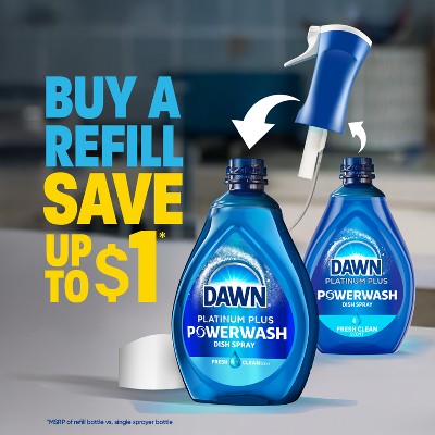 Dawn Platinum Tropical Blend Scented Powerwash Dish Soap Spray - 16 fl oz: Liquid, Multi-Surface, Removes Grease