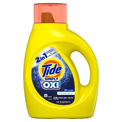 Tide Simply + Oxi Liquid Laundry Detergent, Refreshing Breeze, 20 loads, 31 fl oz