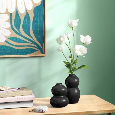 2pk Bud Vase Black - Room Essentials