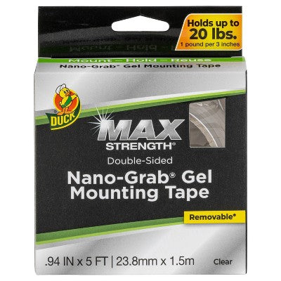 Duck Max Strength Nano-Grab Gel Mounting Tape Clear