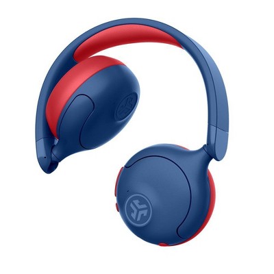 JLab JBuddies Bluetooth Wireless ANC Kids' Headphones - Blue/Red: Over-Ear, Built-In Mic