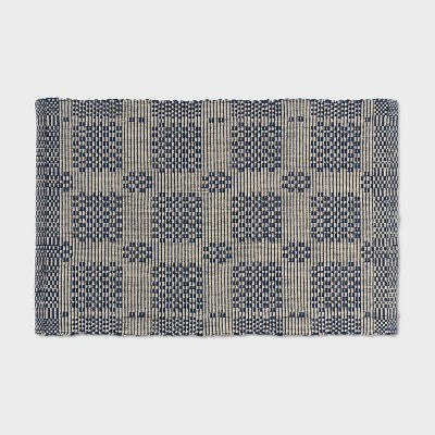20"x30" Americana Geo Bath Rug Khaki/Navy - Threshold