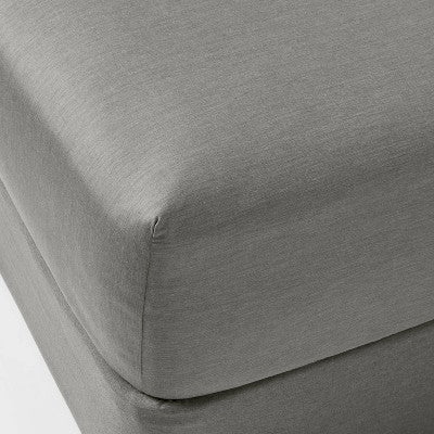Full Easy Care Cotton Blend Sateen Fitted Sheet Gray - Room Essentials: Machine Washable, 225 Thread Count, MADE IN GREEN Certified