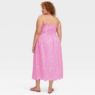 Women's Paisley Floral Drop Dress Pink - Roller Rabbit Target XXL
