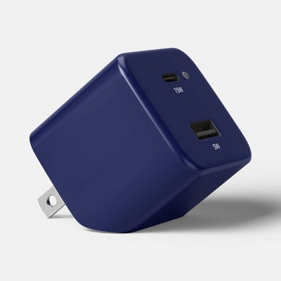 Dual Port (A+C) Wall Adapter - heyday Future Dusk: USB & USB-C Charger, 20W Output