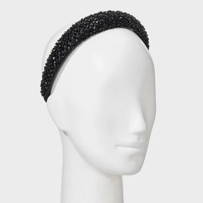 Crystal Rhinestone Padded Headband - A New Day Black