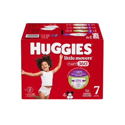 Huggies Little Movers HuggFit 360 Disposable Diapers - Size 7 - 70ct
