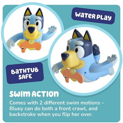 Tomy Swimming Bluey Bath Toy with Seahorse- Water Toy for Tub or Pool