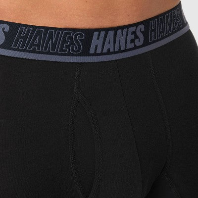 Hanes Men's Anti-Chafe Long Leg Boxer Briefs 3pk - Black/Gray/Blue M