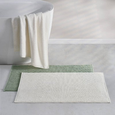 21"x34" Turkish Cotton Bath Rug White - Wellbe