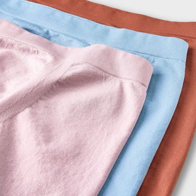 Kids' 3pk Seamless Boxer Shorts - art class Blue/Pink/Blush Pink S