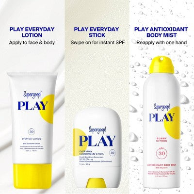 Supergoop! PLAY Antioxidant Body Sunscreen Mist with Vitamin C - SPF 30 - Sunny Citrus - 6 fl oz
