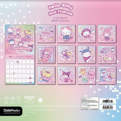 DateWorks 12"x12" 2026 Hello Kitty Wall Calendar