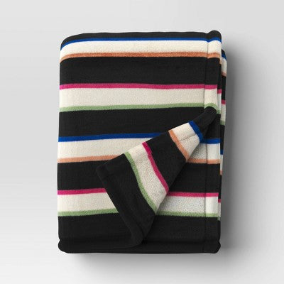 Boardwalk Striped Plush Throw Blanket - Room Essentials