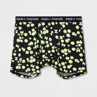 Pair of Thieves Men's Polka Dot Super Soft Boxer Briefs - Black/Polka XL