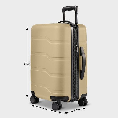 Hardside Carry On Spinner Suitcase Beige - Open Story?